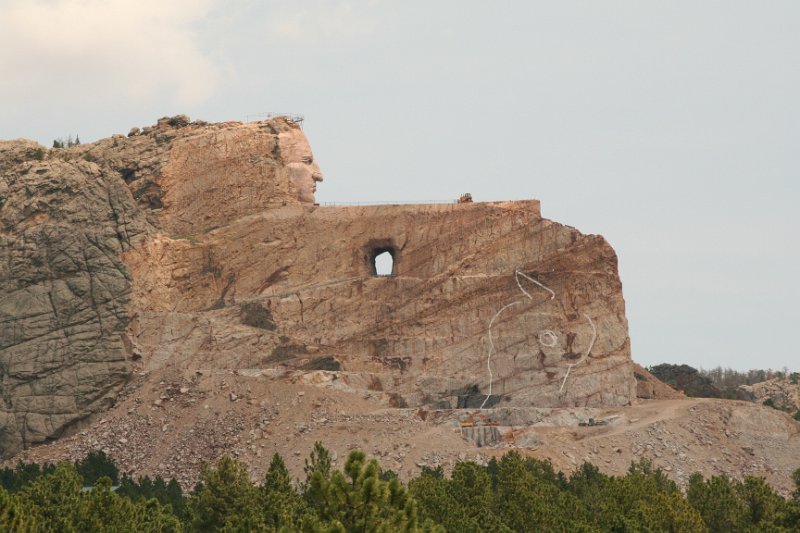 Trip (229).JPG - The memorial will depict the Oglala Lakota warrior, Crazy Horse, riding a horse and pointing into the distance. The memorial was commissioned by Henry Standing Bear, a Lakota elder, to be sculpted by Korczak Ziolkowski.